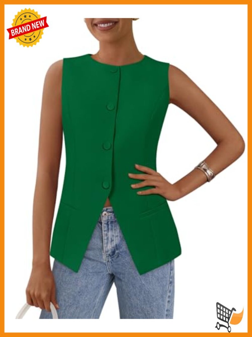 Vest Tops Blazer Waistcoat Button Down Sleeveless Business Casual Work Office